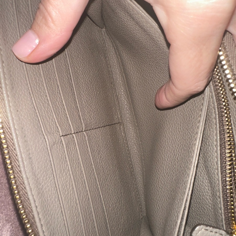 Prada Beige/Taupe Saffiano Leather Large Continental Zip Wallet - Picture 16 of 16